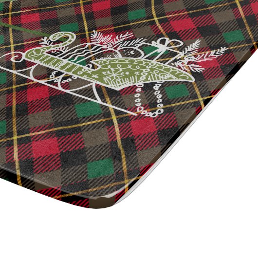 grappige kerst herten Topiary Sleigh Snijplank (Hoek)