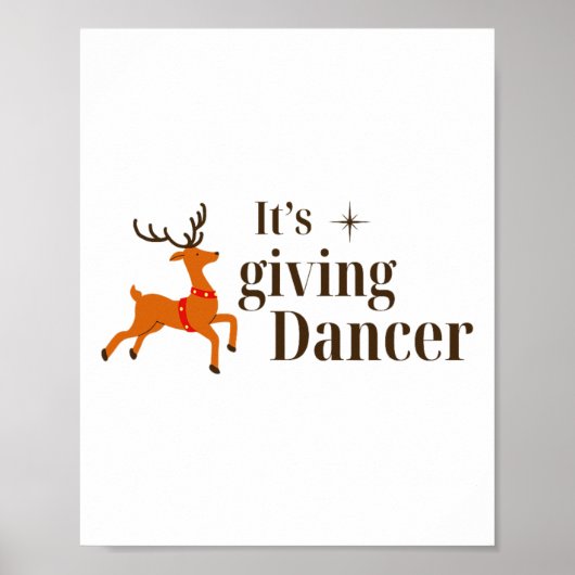 Grappige kerst Het geeft danser rendierdans Poster (Voorkant)