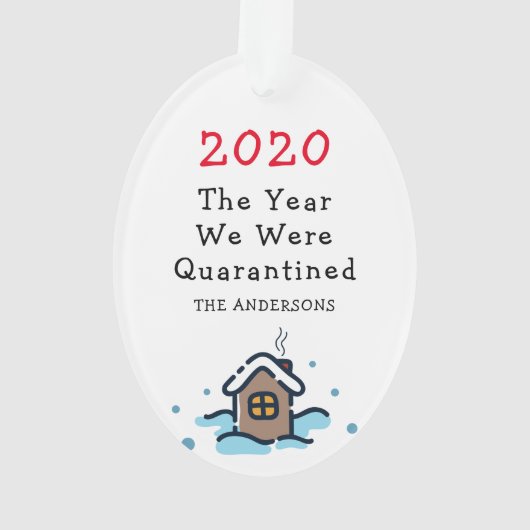 Grappige kerst het jaar dat we in quarantaine werd ornament (achterkant)