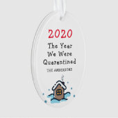 Grappige kerst het jaar dat we in quarantaine werd ornament (voorkant)