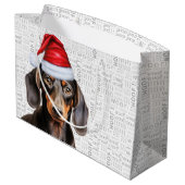 Grappige Kerst Hond Teckel Liefhebber Woof woorden Groot Cadeauzakje (Achterkant Gekanteld)