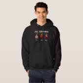 Grappige Kerst Hond Vrede Liefde Pitbull Lover Hoodie (Voorkant volledig)