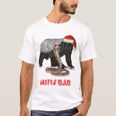 Grappige Kerst Honing Badger en Slang Slogan T-shirt (Voorkant)