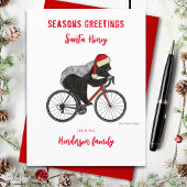 Grappige Kerst Honing Badger op een fiets Custom Feestdagenkaart