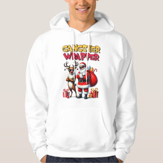 Grappige kerst hoodie - Gangster Wrapper Santa