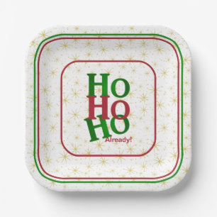 Grappige kerst houding "HO HO al!" Papieren Bordje
