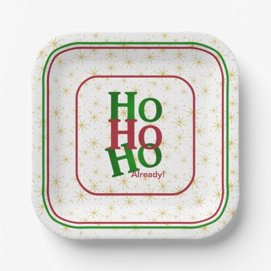 Grappige kerst houding "HO HO al!" Papieren Bordje (Voorkant)