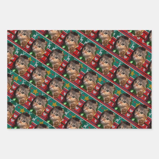 Grappige Kerst Huisdieren Gift Inpakpapier Vel (Voorkant)