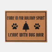 Grappige Kerst Humor Hondenliefhebber Rustiek Mini Deurmat (Voorkant)