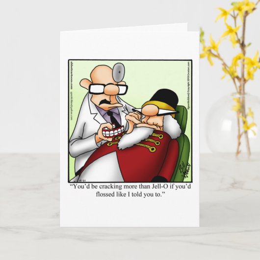 Grappige Kerst Humor Wenskaart Kaart (Gele Bloem)