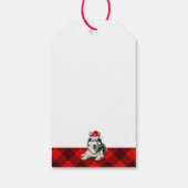 Grappige kerst Husky voor Hondenliefhebbers Buffal Cadeaulabel (Achterkant)