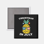 Grappige kerst in juli ananas VS zomer strand Magneet (Voorkant / Achterkant)