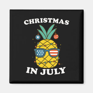 Grappige kerst in juli ananas VS zomer strand Magneet