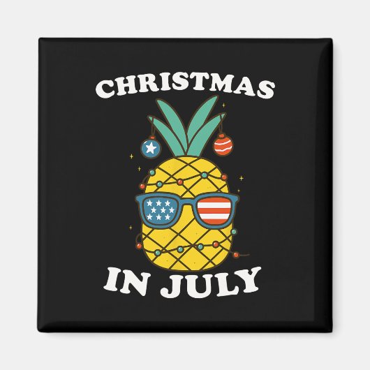 Grappige kerst in juli ananas VS zomer strand Magneet (Voorkant)