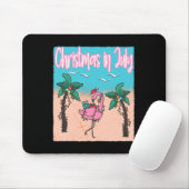 Grappige kerst in juli flamingo kerst in juli muismat (Met muis)