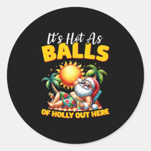 Grappige kerst in juli Hawaii Kerstman Strand Zome Ronde Sticker