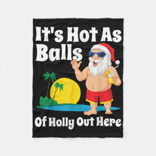 Grappige kerst in juli heet als Santa Summer Party Fleece Deken