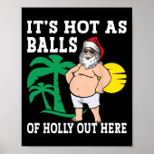 Grappige kerst in juli heet als Santa Summer Party Poster (Voorkant)