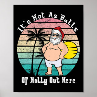 Grappige kerst in juli heet als Santa Summer Party Poster