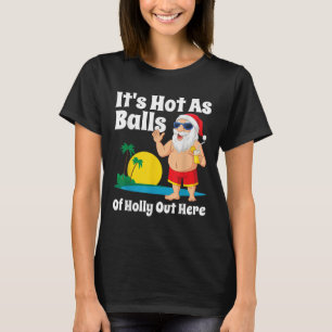 Grappige kerst in juli heet als Santa Summer Party T-shirt