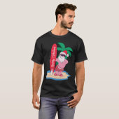 Grappige kerst in juli Kerstman surft op de T-shirt (Voorkant volledig)