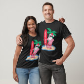 Grappige kerst in juli Kerstman surft op de T-shirt (Unisex)