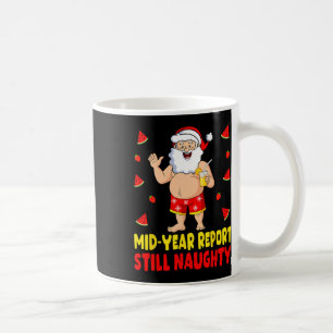 Grappige kerst in juli kerstman zomer vakantie man koffiemok