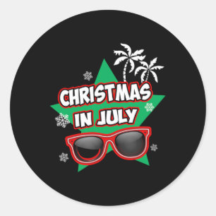 Grappige kerst in juli Kerstman Zomer Vakantie Ronde Sticker