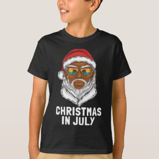 Grappige kerst in juli kerstman zonnebril zomer va t-shirt