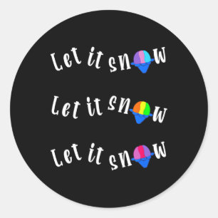 Grappige kerst in juli Laat het sneeuwkegel ijs sc Ronde Sticker