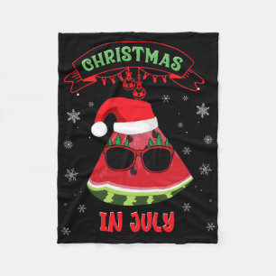 Grappige kerst in juli watermeloen Kerstboom kerst Fleece Deken