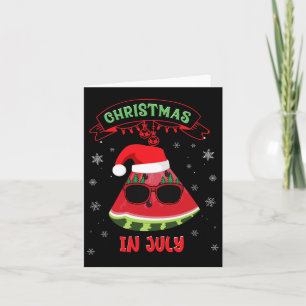Grappige kerst in juli Watermeloen kerstboom Santa Kaart