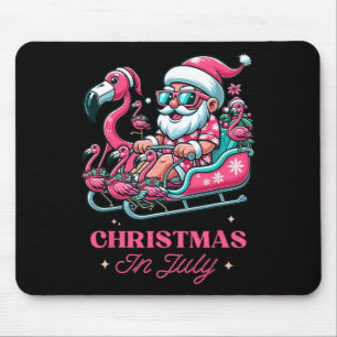 Grappige kerst in juli zomer kerstman flamingo sne muismat