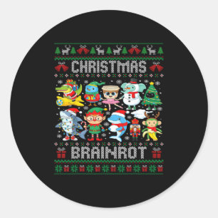 Grappige Kerst Italiaanse Hersenrot Italiaanse Her Ronde Sticker