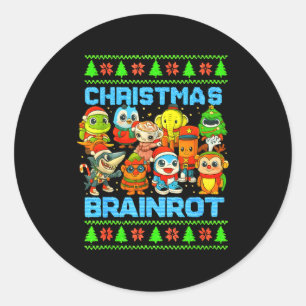 Grappige Kerst Italiaanse Hersenrot Italiaanse Her Ronde Sticker