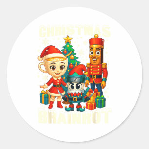 Grappige Kerst Italiaanse Hersenrot Italiaanse Her Ronde Sticker