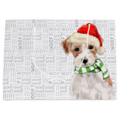 Grappige kerst Jack Russell Terrier Hond Groot Cadeauzakje (Voorkant)