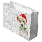 Grappige kerst Jack Russell Terrier Hond Groot Cadeauzakje (Voorkant Gekanteld)