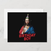 Grappige kerst Jezus verjaardag jongen Feestdagenkaart (Voorkant / Achterkant)