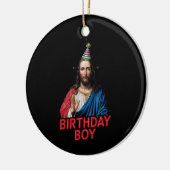 Grappige kerst Jezus verjaardag jongen Keramisch Ornament (Links)