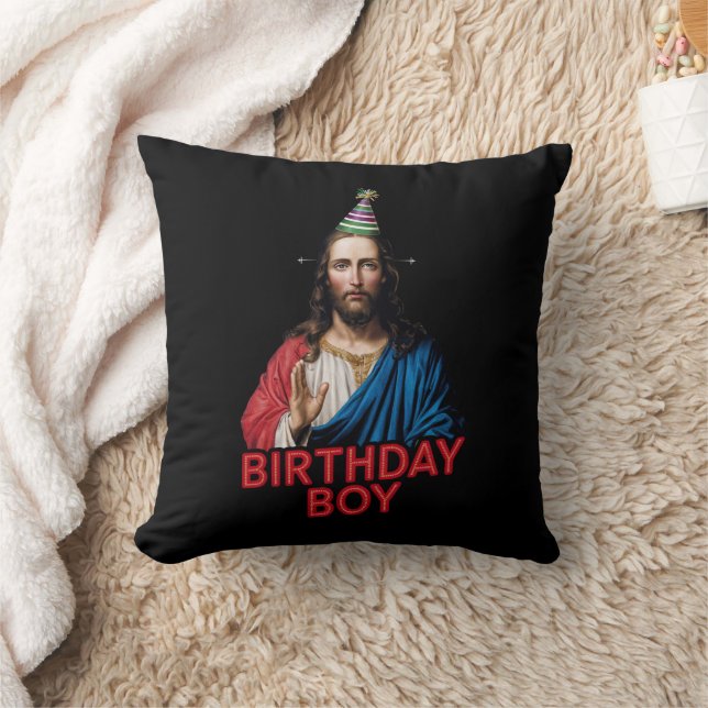 Grappige kerst Jezus verjaardag jongen Kussen (Deken)