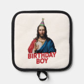 Grappige kerst Jezus verjaardag jongen Pannenlap (Voorkant)