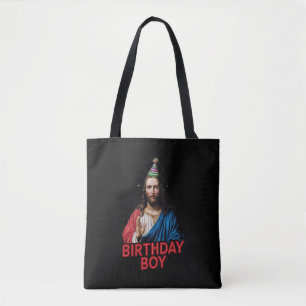 Grappige kerst Jezus verjaardag jongen Tote Bag