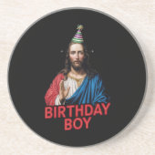Grappige kerst Jezus verjaardag jongen Zandsteen Onderzetter (Voorkant)