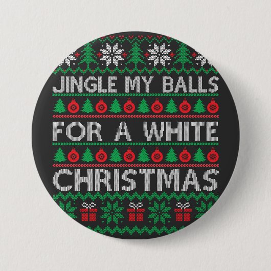 Grappige Kerst - jingle mijn ballen Ronde Button 7,6 Cm (Voorkant)