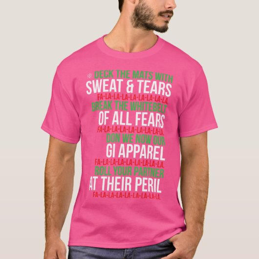 Grappige Kerst Jiu Jitsu - Deck De Mats BJJ MM T-shirt (Voorkant)