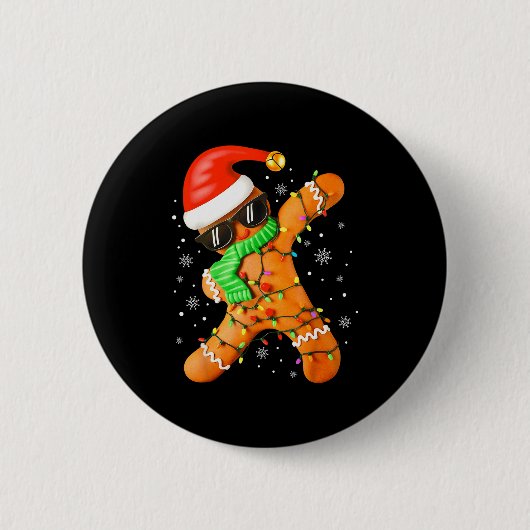 Grappige Kerst Jongens Kinderen Dabbing Gebruid Ke Ronde Button 5,7 Cm (Voorkant)