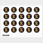 Grappige Kerst Jongens Kinderen Dabbing Kerstbrood Ronde Sticker (Vel)