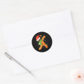Grappige Kerst Jongens Kinderen Dabbing Kerstbrood Ronde Sticker (Envelop)
