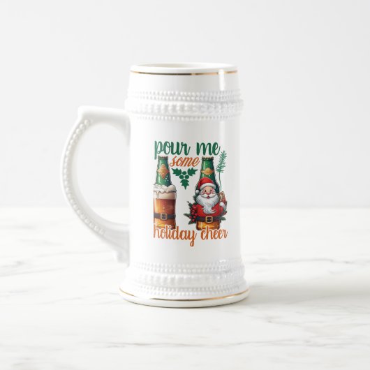 Grappige kerst juichen woord kunst bierpul (Links)